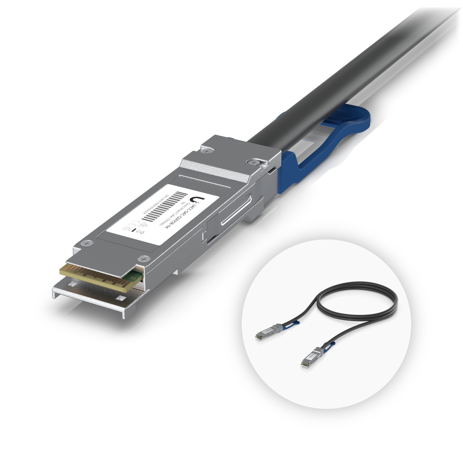 Ubiquiti UACC-DAC-QSFP28-1M QSFP28 connector detail