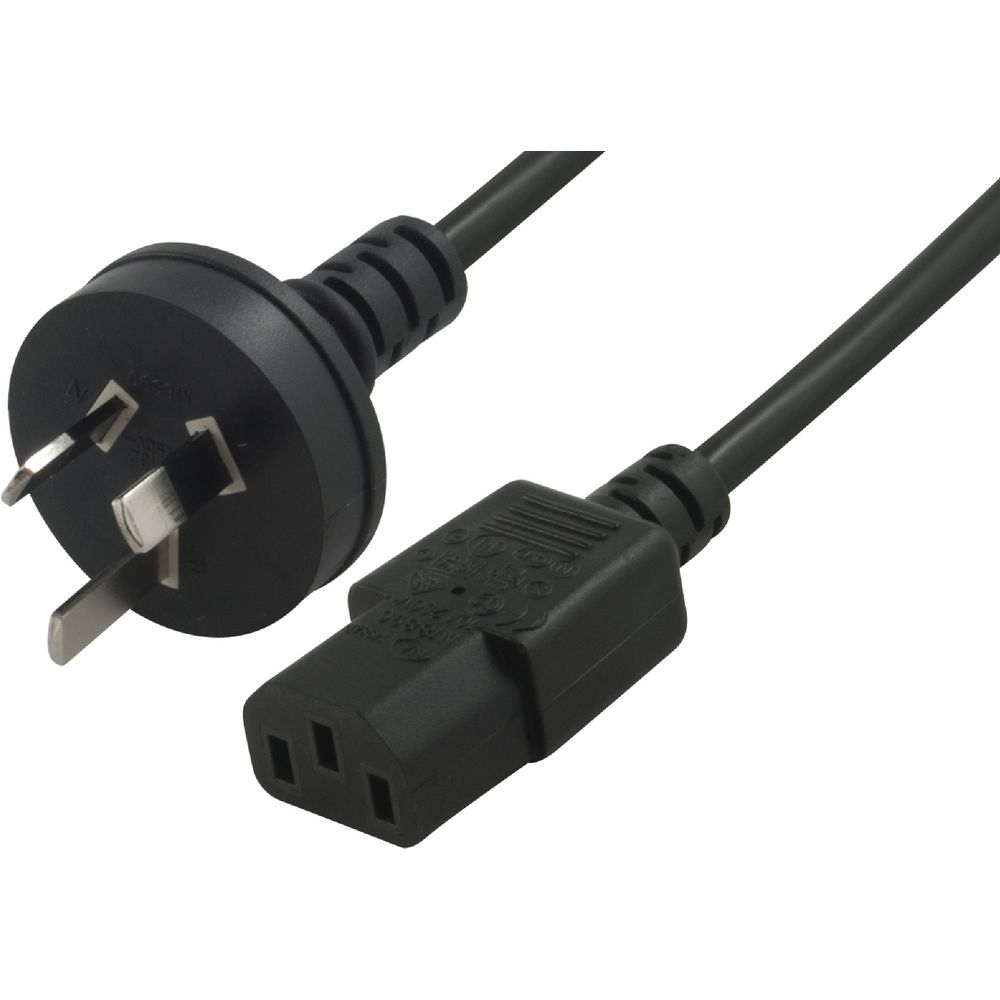 MicroBeam AU-C13-1800-B AU 3 Pin Plug to C13 IEC Socket 1.8m