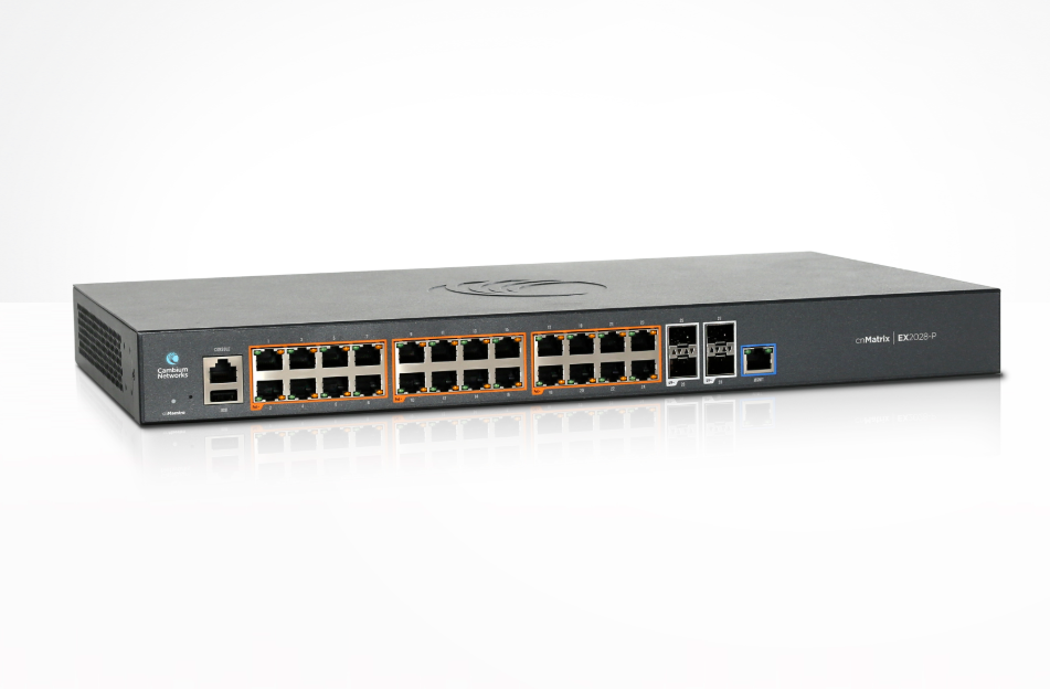 Cambium Networks MX-EX2028PxA-N cnMatrix EX2028-P, Intelligent Ethernet PoE Switch, 24 1G and 4 SFP+ fiber ports
