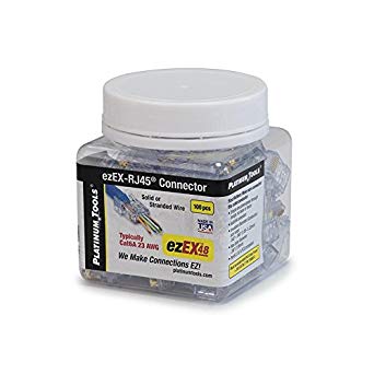 Platinum Tools 202048J ezEX-RJ45 ezEX48 Cat6A Connector 100/Jar