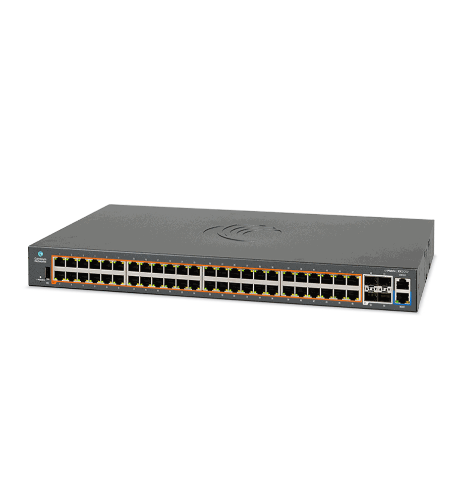 Cambium Networks MXEX2052GxxA00 cnMatrix EX2052, Intelligent Ethernet Switch, 48 1G and 4 SFP+ - NO POWER CORD