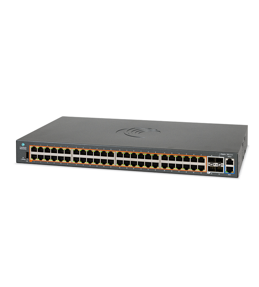 Cambium Networks MXEX2052GxPA10 cnMatrix EX2052R-P, Intelligent Ethernet PoE Switch, 48 1G and 4 SFP+, No CRPS - no pwr cord