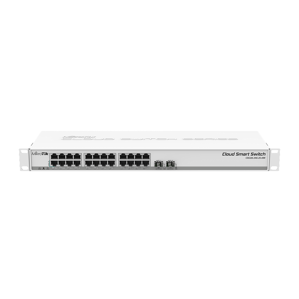 MikroTik CSS326-24G-2S+RM SwOS powered 24 port Gigabit Ethernet switch 2x SFP+ 1U Rackmount