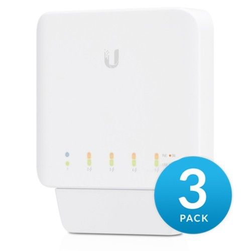 Ubiquiti USW-Flex-3 UniFi Switch 5-ports POE 46W x 4 Ports Out - 3 Pack