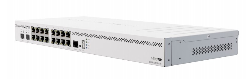 MikroTik CCR2004-16G-2S+ 1U RM, 16xGbit LAN 2xSFP cage, 2xSFP+ cage, 4 Core 1.7GHz CPU, 4GB, Dual P/S