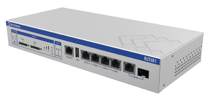 Teltonika RUTXR1 Enterprise Rack Mountable Gigabit LTE Cat6 Router with SFP and Redundant Power Supply