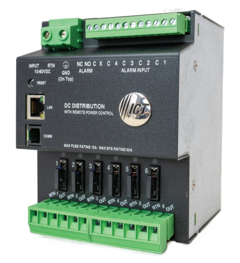 ICT Power ICT-DIN-PDU6 Intelligent DIN Power Distribution Unit 6x Outputs With Ethernet Monitoring &amp; Control