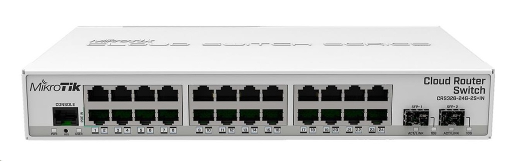 MikroTik CRS326-24G-2S+IN 24 Gigabit switch 2 x SFP+ cages Desktop Case