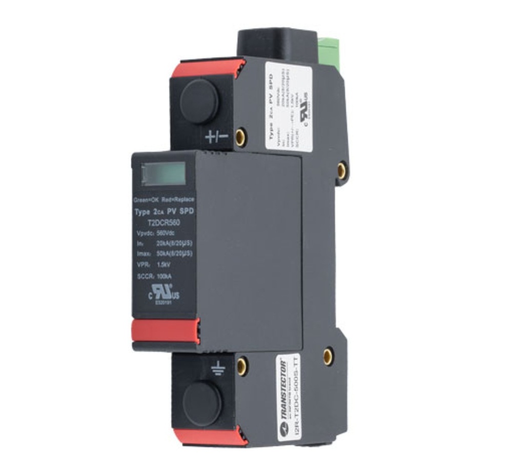 Transtector I2R-T2DC-500S-TT DC Surge Protector SPD I2R Indoor DIN-Rail 500 Vdc, Single-Mode, 50 kA MOV