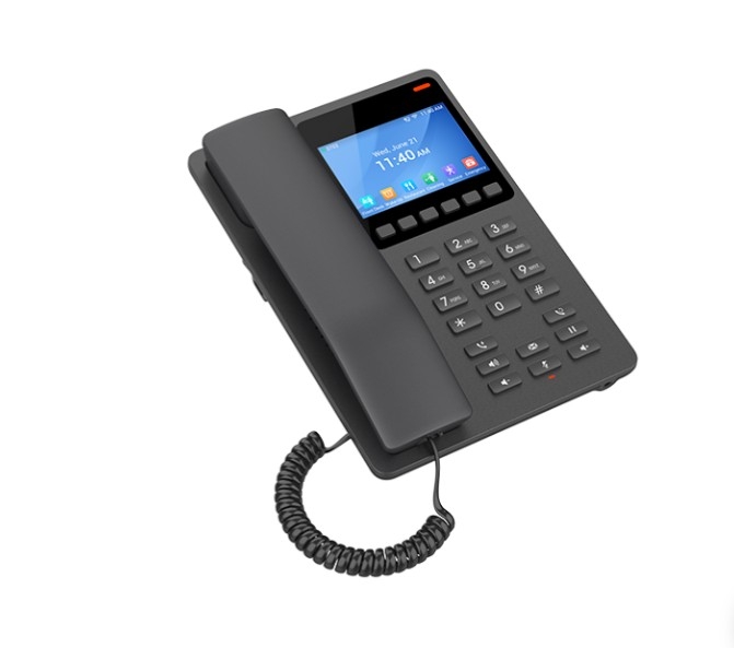 Grandstream GHP631W Desktop Hotel Phone, 3.5" Color LCD, PoE, Dual-band WiFi 6, Black