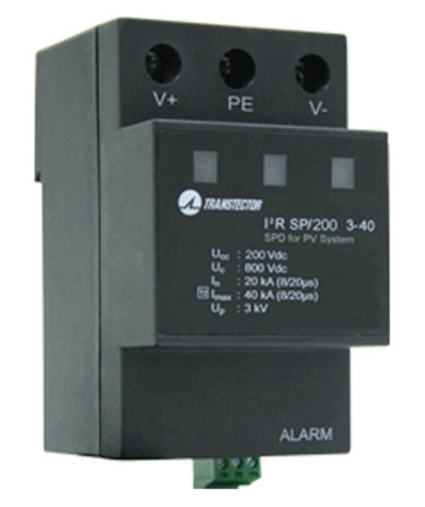 Transtector 1104-11-104 DC Surge Protector SPD I2R Indoor DIN-Rail 200 Vdc, Single-Mode, 40 kA MOV IEC 61643-1