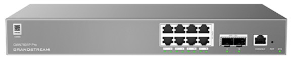 Grandstream GWN7801P Pro Enterprise Layer 2+ Managed  PoE Network Switch, 8 x GigE, 2 x 2.5 Gig SFP, 120 Watt PoE+
