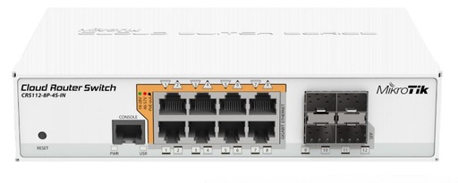 [CRS112-8P-4S-IN] Mikrotik CRS112-8P-4S-IN Switch with POE-out RouterOS L5