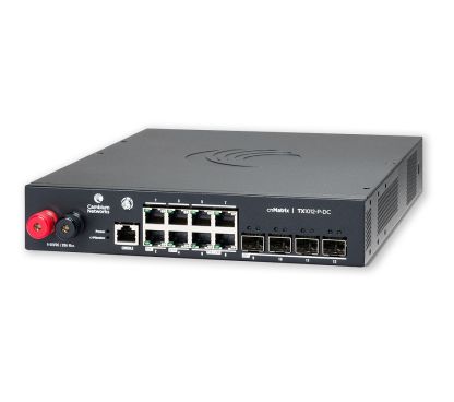 [MXTX1012GxPA20] Cambium Networks MXTX1012GxPA20 cnMatrix TX1012-P-DC, DC Powered Intelligent Ethernet PoE Switch, 8 x 1Gbps, and 4 SFP+
