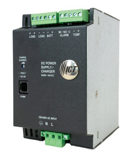 [ICT360-48DIN] ICT Power ICT360-48DIN DIN Rail Mount DC Power Supply With Battery Charger and LVD