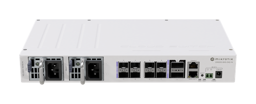 [CRS510-8XS-2XQ-IN] Mikrotik CRS510-8XS-2XQ-IN 4 2x 100 Gigabit QSFP28 ports, 8x 25 Gigabit SFP28, dual hot-swap power supplies