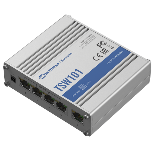 [TSW101] Teltonika TSW101 Unmanaged Automotive POE+ Switch DC input