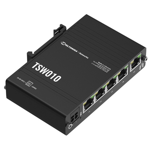 [TSW010] Teltonika TSW010 Din Rail Switch 5 x 10/100 Ethernet ports