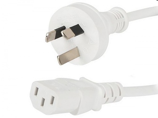 [AU-C13-1800-W] MicroBeam AU-C13-1800-W AU 3 Pin Plug to C13 IEC Socket 1.8m White