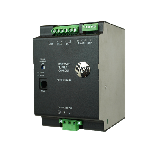 [ICT480-48DIN] ICT Power ICT480-48DIN DIN Rail Mount DC Power Supply With Battery Charger and LVD 48V 480W