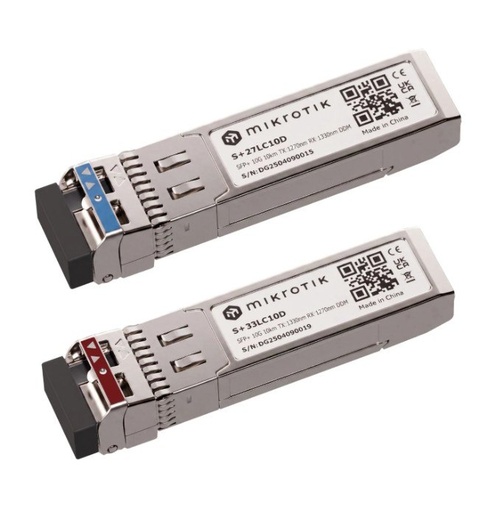 [S+2733LC10D] MikroTik S+2733LC10D Pair of 10G BiDi SFP+ Modules 10km 1270nm + 1330nm