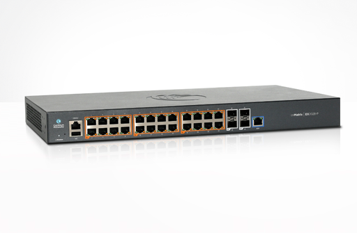 [MX-EX2028PxA-N] Cambium Networks MX-EX2028PxA-N cnMatrix EX2028-P, Intelligent Ethernet PoE Switch, 24 1G and 4 SFP+ fiber ports