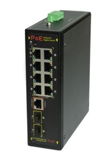 [TP-SW8G-2SFP] Tycon Power TP-SW8G-2SFP Managed Industrial 10 Port PoE+ Switch