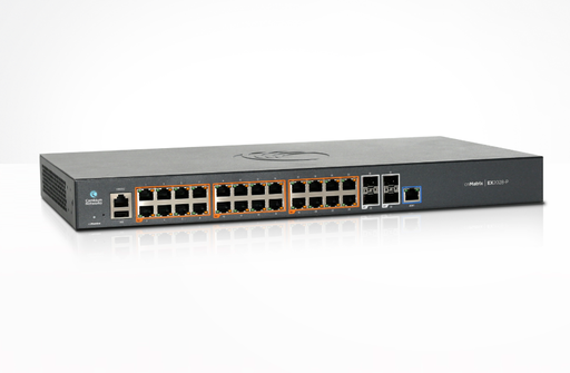 [MX-EX1028PxA-0] Cambium Networks MX-EX1028PXA-0 cnMatrix EX1028-P, Intelligent Ethernet PoE Switch, 24 1G and 4 1Gbps SFP fiber ports