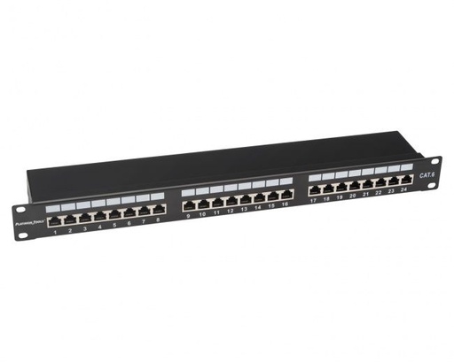 [668-24C6S] Platinum Tools 668-24C6S 24 Port Cat6 Shielded Patch Panel